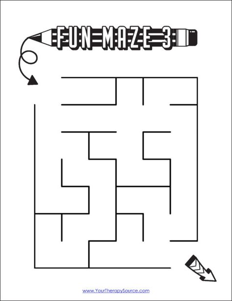 Simple Mazes - Free PDF Packet - Your Therapy Source Maze Activities, Easy Mazes For Preschool, Easy Maze, Maze Activity, Preschool Mazes Free Printable Easy, Simple Maze, Easy Mazes For Kids Free Printable, Maze Printable, Simple Maze Worksheet