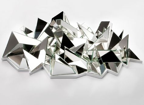 At the Gallery : Mathias Kiss, Paris Mirror Sculpture, Paper Sculptures, Geometric Sculpture, Textiles Projects, Value In Art, Sculptural Object, Design Studios, Mirror Wall Art, Wall Sculpture Art