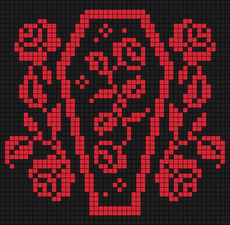 Alpha pattern #133847 variation #255485 | BraceletBook Pixel Art Pattern 16x16, Goth Grid Patterns, Spider Web Alpha Pattern, Granny Square Alpha Pattern, Occult Pixel Art, Witchy Tapestry Crochet, Moth Pixel Art Grid, Alpha Bead Pattern, Tarot Crochet Tapestry