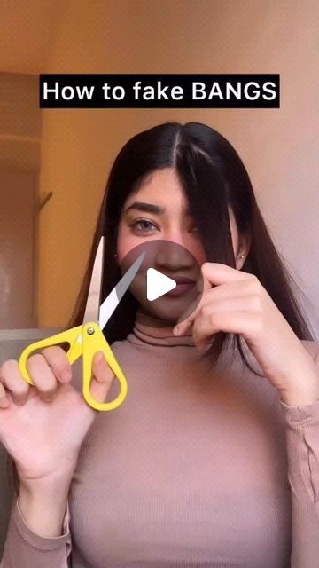 How To Fake Bangs With Long Hair, How To Do Fake Bangs, How To Fake Bangs, How To Make Bangs, Fake Bangs Tutorial, Fake Bangs, Side Bangs, Cute Hairstyles, Beauty Tips