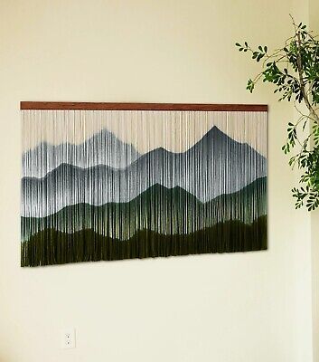 ad eBay - Large boho wall décor Tapestry mountain art Macramé fiber art dip dyed DPA # 5 - Buy Now, click the link (eBay) Mountain Macrame Wall Hanging, Landscape Macrame, Macrame Business, Dyed Macrame, Extra Large Macrame Wall Hanging, Art Macramé, Yarn Wall Art, Large Macrame Wall Hanging, Large Macrame