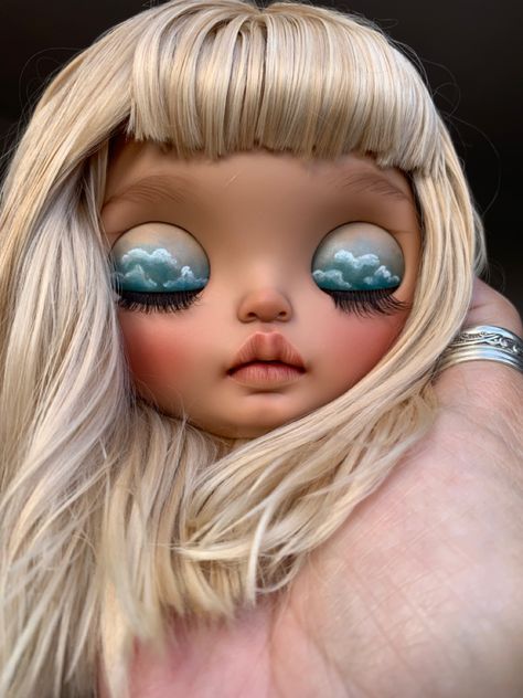 Blythe Face Up, Blythe Eyelids, Blythe Aesthetic, Customized Dolls, Lips Inspiration, Big Eyes Art, Blythe Custom, Dream Doll, Custom Blythe