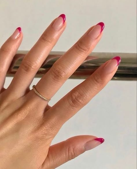 Magenta Nails, Stars Nails, Nagel Tips, White Nail, Minimalist Nails, Funky Nails, Dream Nails, Pretty Acrylic Nails, French Tip Nails