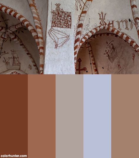 Maaria Medieval Church Color Scheme from colorhunter.com Medieval Color Scheme, Medieval Colour Palette, Historical Color Palette, Medieval Color Palette, Church Color Palette, Historical Crafts, Medieval Church, Lotus Flower Art, Gothic Church