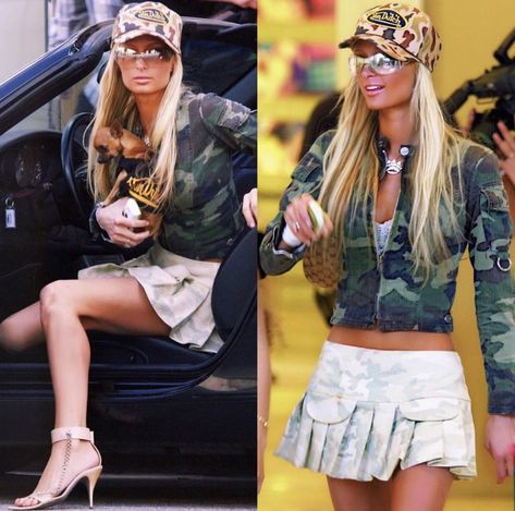 Von Dutch Hat Outfit, Hiking Outfit Women Winter, Y2k Fashion Early 2000s Outfit, Paris Hilton Outfits, 2000s Mini Skirt, Paris Hilton Style, Y2k Fashion Early 2000s, Y2k Princess, 00s Mode