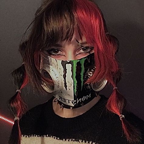 #monsterenergy #monster #monstercanmask #monstercan #monsterenergyaesthetic #monsterenergymask #mask #diy #edgy #aesthetic #edgyaesthetic Monster Can Mask Diy, Monster Mask Diy, Monster Energy Mask, Monster Can Mask, Can Mask, Monster Mask, Cat Custom, Monster Face, Edgy Aesthetic