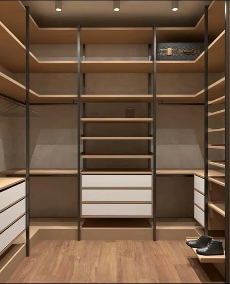 Industrial Walk In Closet, Closet Estilo Industrial, Closet Industrial, Small Closet Door Ideas, Closet Design Plans, Industrial Closet, Standing Closet, Dressing Room Closet, Simple Closet