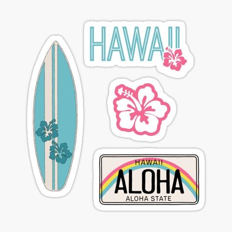 Surf Stickers, Preppy Stickers, Aesthetic Sticker, Stickers Design, Summer Scrapbook, Phone Stickers, Kawaii Stickers, Diy Stickers, Cool Stickers