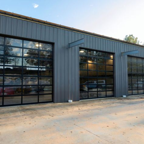 Commercial Metal Building Exterior, Metal Commercial Buildings, Commercial Metal Building Designs, Industrial Building Exterior, General Steel Buildings, Industrial Building Design, Residential Steel Buildings, Commercial Steel Buildings, Commercial Exterior