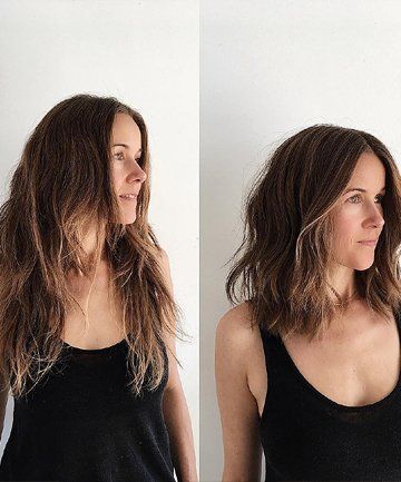 Straight Edge, 11 Collarbone Cuts That'll Convince You to Make the Chop - (Page 3) Medium Wavy Lob, 2b Medium Hair, Mixed Texture Hair, Boho Haircut Medium, Hair Long To Short, Boho Haircut, Collar Bone Hair, Chopped Hair, Collarbone Length Hair