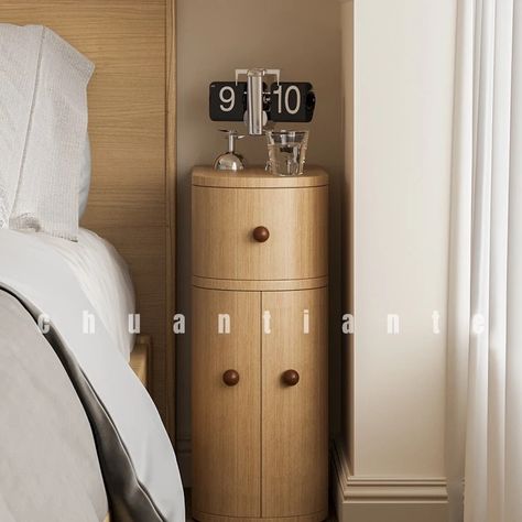 Smarter Shopping, Better Living! Aliexpress.com Narrow Nightstand Set, Tall Side Tables Bedroom, Narrow Nightstand Ideas, Round Night Stand Bedside Tables, Small Side Table Decor, Small Nightstand Ideas, Tall Bedside Tables, Narrow Nightstands, Small Bedside Table Ideas