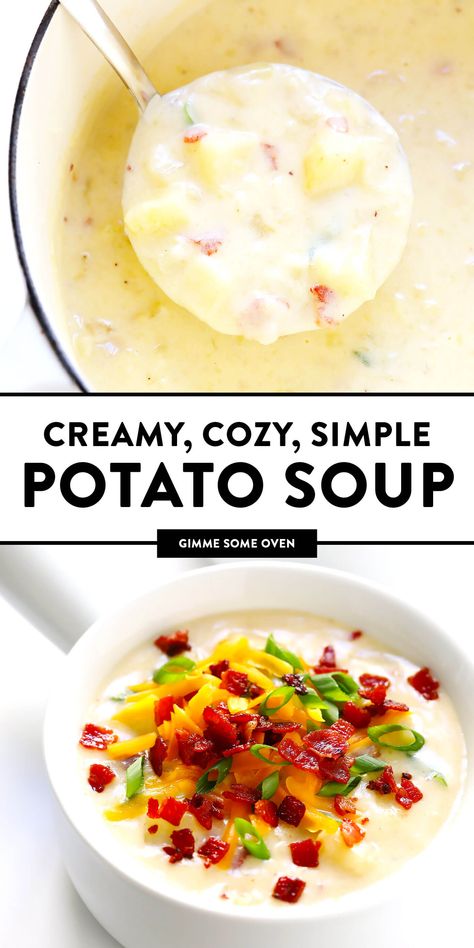 Best Potato Soup Recipe, Simple Potato Soup, The Best Potato Soup, Soup Potato, Best Potato Soup, Potato Soup Easy, Potato Dinner, Creamy Potato Soup, Gimme Some Oven