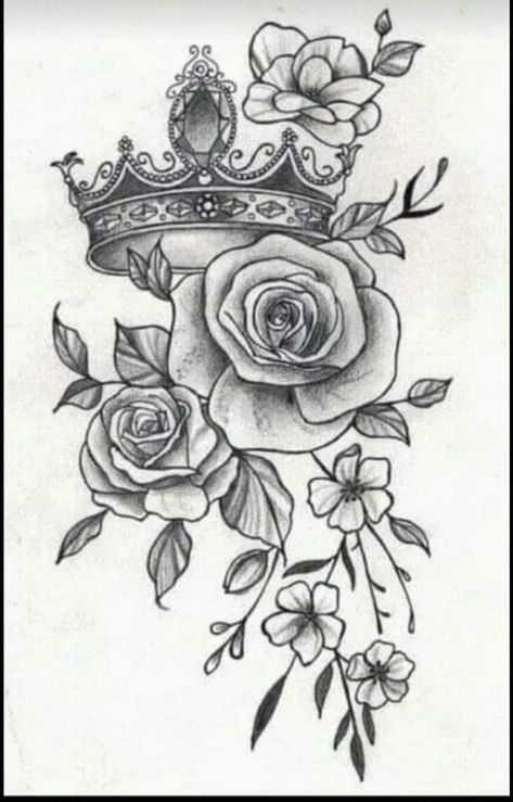 Queen Crown With Flowers Tattoo, Violets Tattoo Design, Crown And Flower Tattoo, Crown With Flowers Tattoo, Crown Tattoos For Women, Tattoos Sketches, Half Sleeve Tattoos Sketches, Violet Tattoo, Lion Art Tattoo