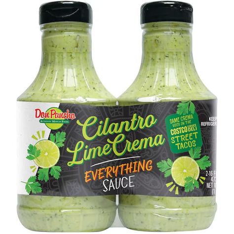 Don Pancho Cilantro Lime Crema Everything Sauce, 16 oz, 2 ct | Costco Cilantro Lime Crema Recipe, Lime Crema Recipe, Everything Sauce, Cilantro Lime Crema, Crema Recipe, Lime Crema, Cilantro Lime Dressing, Street Tacos, Lime Dressing