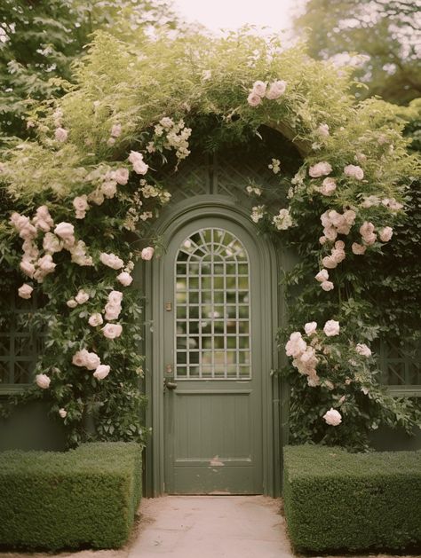 21 Backyard Garden Entrance Ideas You Will Love! Arched Entrance Exterior, Front Door Flower Arch, Secret Garden Door Entrance, Gated Garden Ideas, Arbor Over Front Door, Front Door Garden Ideas Landscaping, Gate Arches Entrance, Arched Doorway Exterior, Front Garden Inspiration