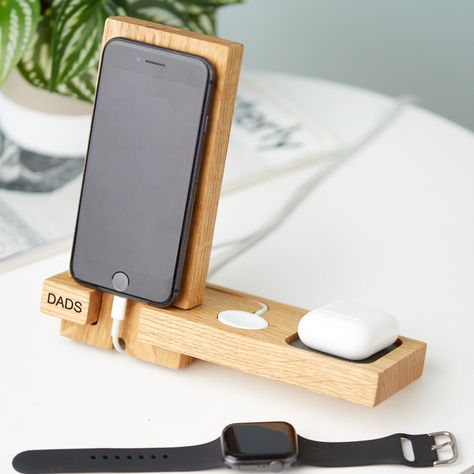 Apple Charging Station, Watch Accessory, Apple Watch Charging Stand, Iphone Airpods, Apple Watch Charger, Ring Storage, Engraved Initials, Watch Charger, Apple Watch Accessories