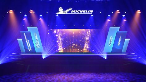 Michelin Event Stage Design on Behance Corporate Event Stage, Event Halls, Event Stage Design, Creative Booths, Corporate Events Decoration, Event Stage, Event Hall, Event Marketing, Graphic Design Advertising