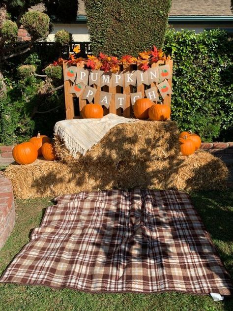 Pumpkin Patch Ideas Pictures, Pumpkin Patch Hay Bales, Diy Pumpkin Patch Photo Booth, My First Pumpkin Patch, Hayrides Ideas, Pumpkin Patch Centerpiece, Pumpkin Patch School Decoration, Pumpkin Patch Party Decorations, U Pick Pumpkin Patch