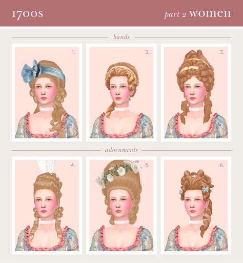 THE SIMLINE Sims 4 Cc Old Fashioned Hair, Sims4 Decades Cc, Sims 4 Cc Marie Antoinette, Sims 4 Royal Hair Cc, Sims 4 Rococo Hair, Marie Antoinette Sims 4 Cc, Sims 4 Cc Regency Hair, Sims Historical Cc, Rococo Sims 4