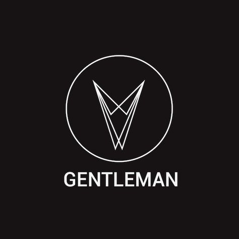 Men Fashion Logo Design Creative, Gentleman Logo Design, Mens Fashion Logo Design, Haircut Logo, Gentleman Logo, Attention Sign, Thinking Pose, Logo Hipster, Men Logo