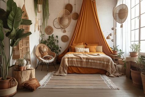 Bohemian Bedroom Design, Modern Boho Bedroom, Boho Office, Boho Bedroom Design, Room Vibes, Earthy Bedroom, Boho Style Bedroom, Bedroom Design Inspiration, Boho Chic Bedroom