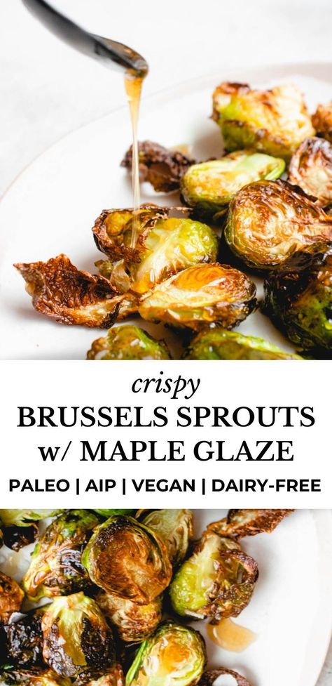 This AIP and paleo recipe for Crispy Brussels Sprouts with Maple Glaze is so delicious. They’re sweet, tangy, crispy and the perfect veggie side to accompany a hearty holiday meal. #healmedelicious #aip #aiprecipes #paleo #paleorecipes #vegan #veganrecipes #autoimmunedisease #aipdiet #autoimmunepaleo #aipprotocol #dinnerideas #dairyfree #glutenfree #easybrusselssprouts #holidayrecipes #brusselssprouts #roastedparsnips #sidedishes #vegetablesides #holidaysides #aipsidedishes #airfryerrecipes Aip Brussels Sprouts, Aip Holiday Recipes, Aip Side Dishes, Aip Thanksgiving Recipes, Aip Veggies, Aip Thanksgiving, Aip Lifestyle, Aip Sides, Aip Protocol