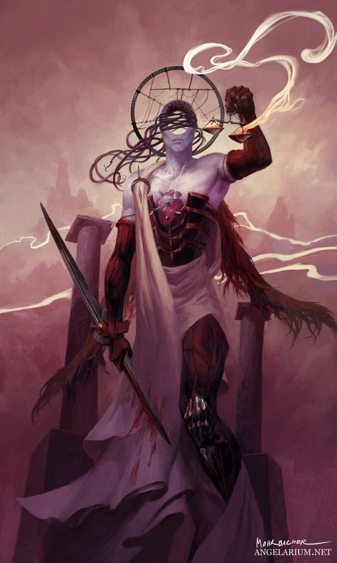 ArtStation - Angelarium Tarot - Justice Tarot Justice, Peter Mohrbacher, Justice Tarot, Heaven Art, The Hierophant, Alien Concept, Alien Concept Art, Concept Art Character, Photoshop Art