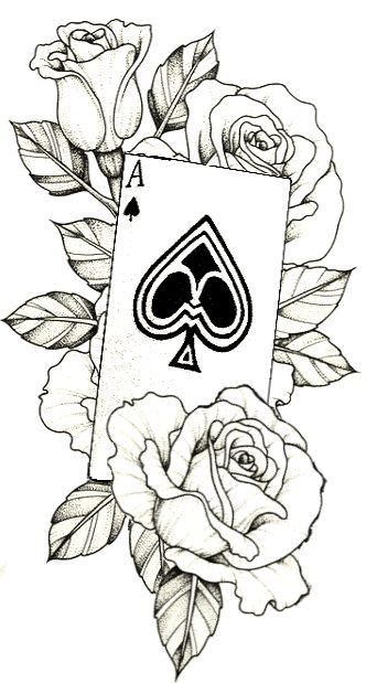 Playing Card Tattoo, Joker Card Tattoo, Poker Tattoo, Ace Of Spades Tattoo, Playing Card Tattoos, Ace Tattoo, Rose Stencil, Card Tattoo Designs, Stencil Outline