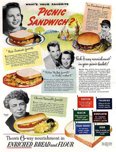 1940s Food Ads, Eddie Gluskin, Picnic Sandwiches, Business Ads, Celebrity Recipes, How To Make Sandwich, Vintage Food, Food History, Retro Advertising