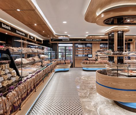 Bakery interior design ideas 💫 Supermarket Design Interior Retail, Bakery Interior Design Ideas, Supermarket Interior Design, Bakery Architecture, Interior Supermarket, Market Interior Design, Bakery Interior Design, Bakery Shop Interior, Supermarket Design Interior