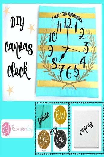 New Year Clock, Make A Clock, Clock Diy, Expressions Vinyl, Diy Cans, Diy Clock, Cricut Craft Room, Cameo Projects, Vinyl Sheets