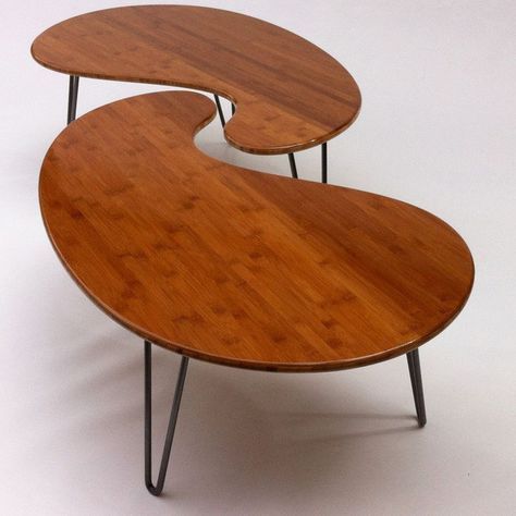 Bamboo Kidney Bean Tables - Set of 2 Atomic Era Design, Diy Storage Rack, House Flipping, Kidney Bean, Boat Decor, Interior Colors, Atomic Era, Mid Century Modern Coffee Table, Modern Bedroom Interior