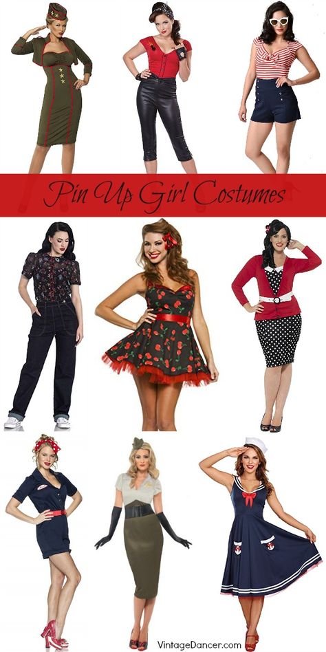 1950 Costume Ideas, Pinup Outfits Ideas, Pin Up Girl Halloween Costume, 50s Party Outfit, Rockabilly Costume, 1950's Hair, Fifties Outfits, Pin Up Girl Costume, Pinup Costume