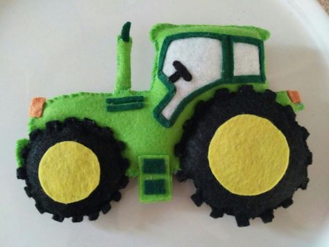 Felt tractor, soft toys Felt Train, Felt Tractor, Tractor Felt Pattern, Tractor Diy Crafts, Felt Tractor Ornament, Felt Tractor Christmas Ornaments, Truck Felt Ornament, Quiet Book Farm Tractor, Quiet Books