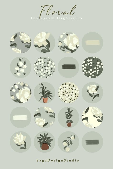 Minimal Instagram, Backgrounds Patterns, Blogger Instagram, Flowers Instagram, Business Instagram, Insta Icon, Scrapbook Stickers Printable, Botanical Illustrations, Instagram Highlights