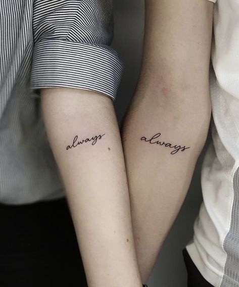 Couple tattoo - always |   couple tattoos dragon Couples Name Tattoos, Couple Name Tattoos, Simple Finger Tattoo, Xo Tattoo, Couple Tattoos Unique Meaningful, Couple Tattoos Unique, Couples Tattoo Designs, Omerta Tattoo, Couple Tattoo