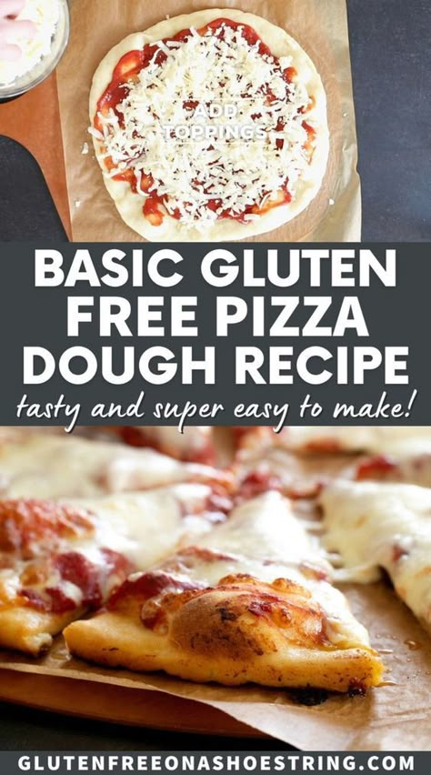 A basic recipe for gluten free pizza dough is one of the single most important staples to have in your kitchen. It's super simple to make, freezes well, and defrosts easily. Even if you've never made homemade pizza before, we're bringing back the chewy, crisp-edged pizza you remember! This easy gluten free pizza recipe is perfect for family dinner, pizza night, and movie night. #glutenfreerecipes Gf Pizza Crust Recipe, Gf Pizza Crust, Gluten Free Pizza Dough Recipe, Gf Pizza, Gluten Free Pizza Recipes, Gluten Recipes, Gluten Free Pizza Dough, Gluten Free Pizza Crust, Cooking Bread