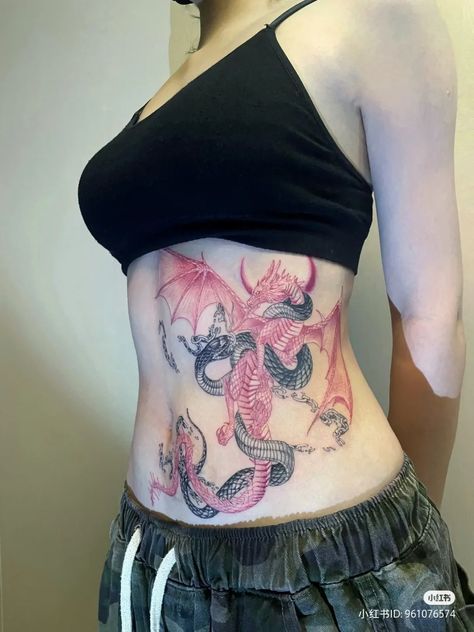 Pink Tattoo Healed, Belly Tattoos, Pink Tattoo, Healing Tattoo, Small Hand Tattoos, Stylist Tattoos, Black Ink Tattoos, Elegant Tattoos, Dragon Tattoo