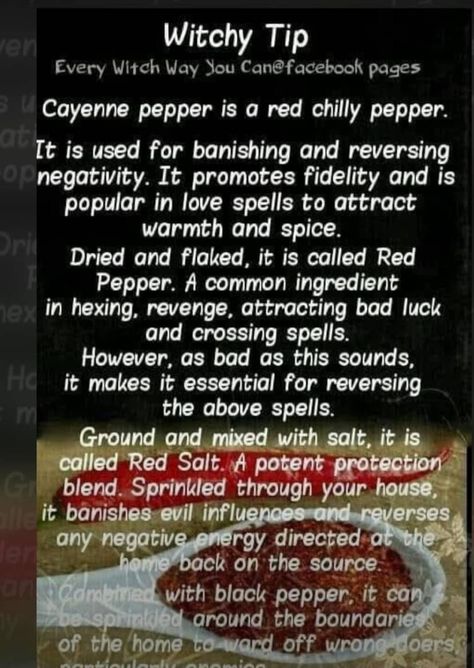 Red Pepper Magical Properties, Chili Flakes Witchcraft, Red Pepper Flakes Magical Properties, Cayenne Pepper Witchcraft, Cayenne Pepper Magical Properties, Herb Meanings, Witch Woman, Witch Goddess, Witches Jar