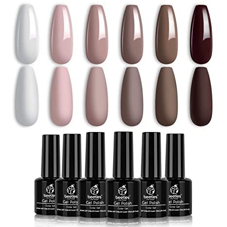 Amazon.com : Beetles Gel Nail Polish Set, Coffee Cafe Collection Brown Neutral Beige Mauve Color Perfect for Autumn and Winter Nail Art Manicure Kit Soak Off LED Gel Christmas Gifts Set : Beauty & Personal Care Mauve Acrylic Nails, Gel Nail Polish Brands, Purple Gel Nails, Red Gel Nails, Buff Nails, Best Gel Nail Polish, Fall Gel Nails, Glitter Gel Polish, Pink Gel