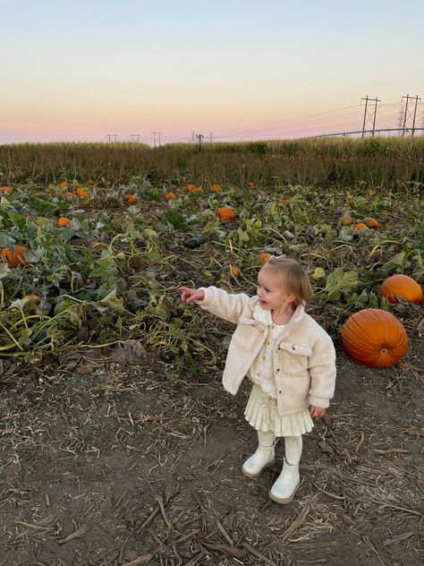 #toddlergirl #fashion #fall #pumpkinpatchoutfit #toddler #neutral #cute #toddlerfashion Fall Toddler Pictures, Fall Pumpkin Patch, Blonde Kids, Toddler Pictures, Fall Pics, Pumpkin Patch Outfit, Pumpkin Leaves, Toddler Fall, Berry Ave