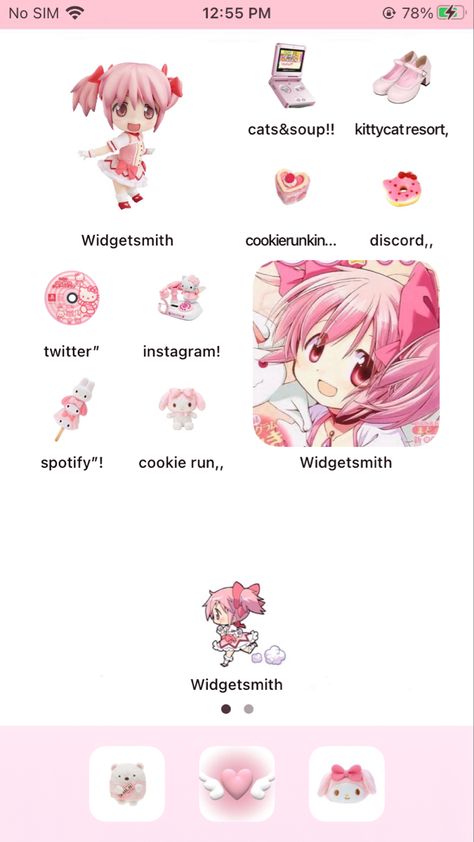 Pink My Melody Icon, Madoka Magica Homescreen, My Melody Icon, Melody Icon, Pink My Melody, Lockscreen Ios, Iphone Home Screen Layout, Wallpaper Doodle, Cute App