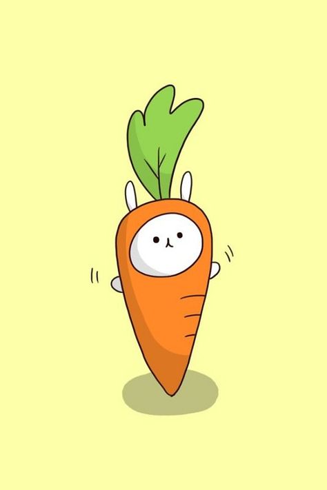 I'm a carrot Carrot Doodle, Patreon Ideas, Carrot Drawing, Speed Draw, Cute Carrot, Cute Easy Paintings, Bunny Cartoon, Cute Bunny Cartoon, Cute Canvas Paintings