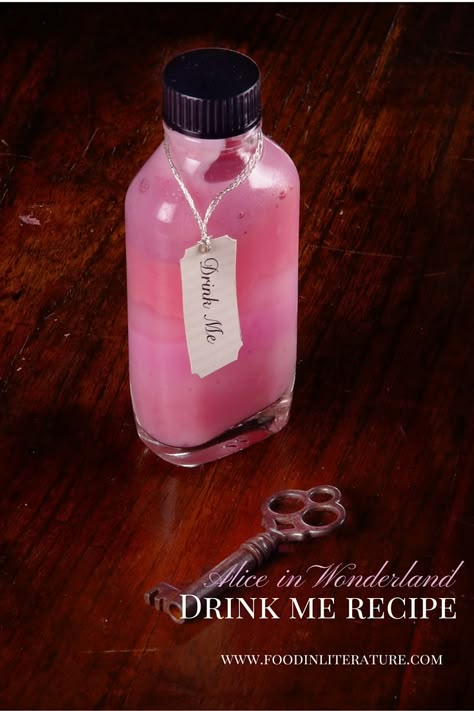 Drink Me Potion, Literary Food, Alice In Wonderland Drink Me, Movie Recipes, Fictional Food, Nerdy Nummies, Movie Food, Potions Recipes, Heston Blumenthal