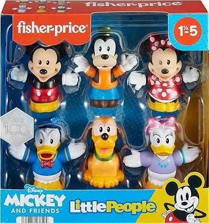 Amazon.com: Fisher-Price Little People Toddler Toys Disney 100 Mickey & Friends Figure Pack with 6 Characters for Ages 18+ Months : Toys & Games Disney 100 Years Of Wonder, Disney 100 Years, Disney Princess Toddler, Disney Figures, Classic Disney Characters, Disney 100, People Figures, Fisher Price Toys, Adventures By Disney