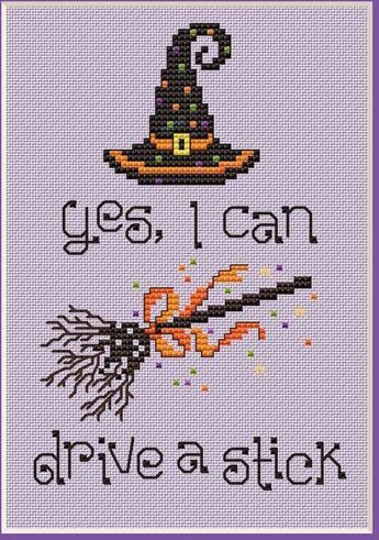 Cross Stitch Charts, Halloween Cross Stitch Patterns, Halloween Cross Stitches, Cross Stitch Needles, E Card, Fete Halloween, A Stick, A Cross, Cross Stitch Kits