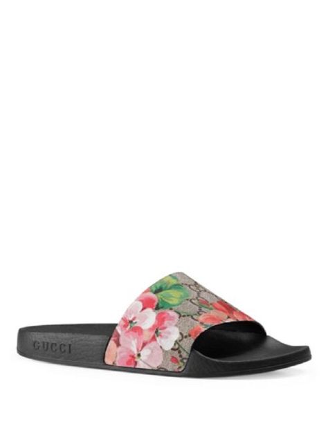 Gucci Bloom Slides, Slide Sandals Outfit, Gucci Slides, Gucci Sandals, Pool Slide, Sport Sandals, Slides Shoes, Gucci Shoes, Pool Slides