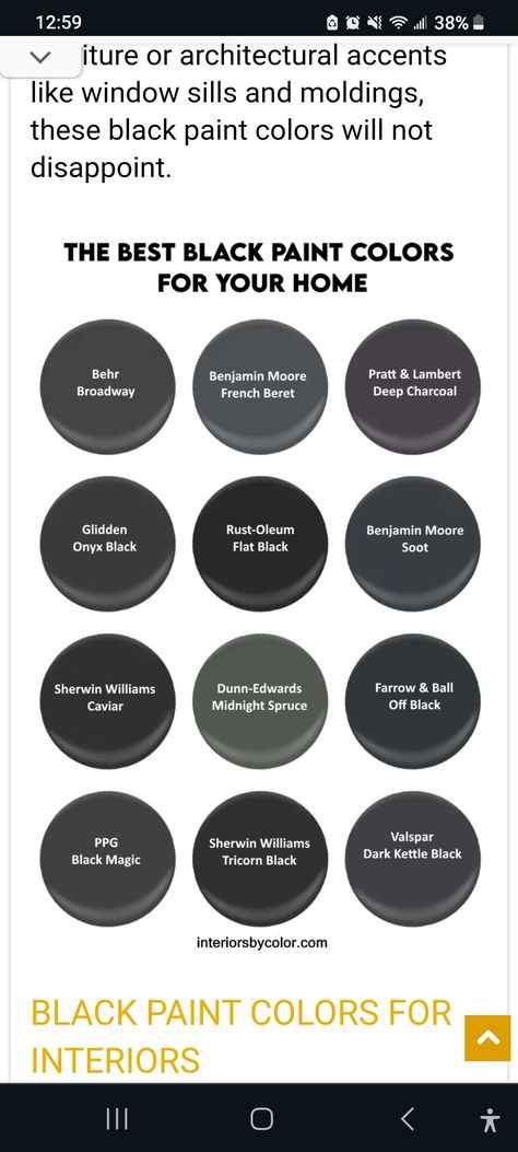 Black Garnet Behr, Behr Black Paint Colors, Best Black Paint Color, Black Paint Color, Behr Paint, Dunn Edwards, House Paint, Black Caviar, Paint Colors For Home