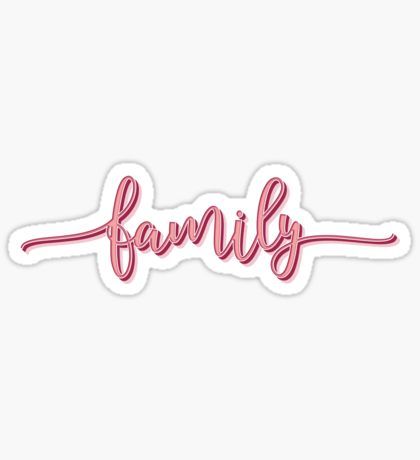 Family - Pink Girly Cartoon Typography Sticker Cute Family Stickers Printable, Family Quotes Stickers, Family Word Aesthetic, Family Stickers Printable, Family Aesthetic Wallpaper, Cartoon Typography, Family Typography, Girly Stickers, Typography Sticker