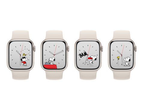 Snoopy Apple Watch Face, Snoopy Watch Face, Cartoon Beagle, Black And White Beagle, Snoopy Watch, White Beagle, Apple Aesthetic, Snoopy Collection, Peanuts By Schulz